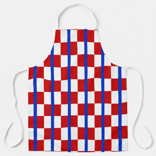 Patriotic Checkerboard Kitchen Apron エプロン (正面)