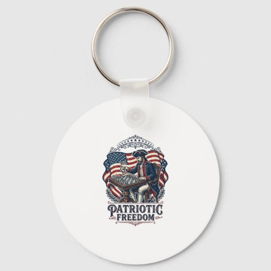 Patriotic Chess Player Vector Graphic Tee キーホルダー (正面)