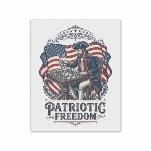 Patriotic Chess Player Vector Graphic Tee シール (正面)