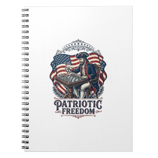 Patriotic Chess Player Vector Graphic Tee ノートブック (正面)