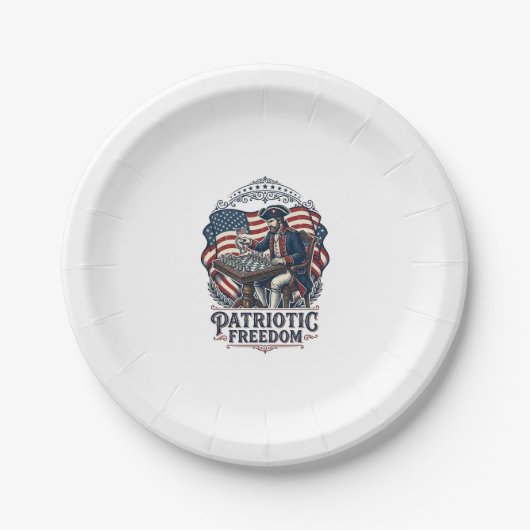 Patriotic Chess Player Vector Graphic Tee ペーパープレート (正面)