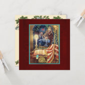 Patriotic Christian American Christmas カード (正面/裏面インサイチュ)