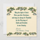 Patriotic Christian American Christmas カード (裏面)