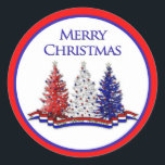 PATRIOTIC CHRISTMAS COLLECTION – スタンプ ラウンドシール<br><div class="desc">クリスマス休暇中の軍隊の男性と女性のための愛国的なクリスマスツリーコレクション。検索： Trudy Wilkersonによるインプレッション – コレクション – 愛国的なクリスマス</div>