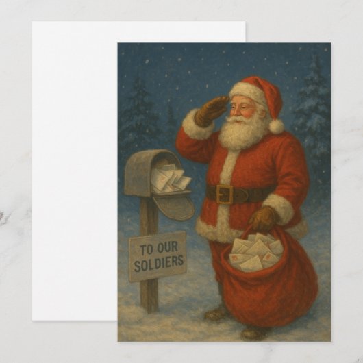 Patriotic Christmas Santa シーズンカード (正面/裏面)