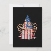Patriotic Christmas Tree US Flag Retro Merry Chris 招待状 (正面)