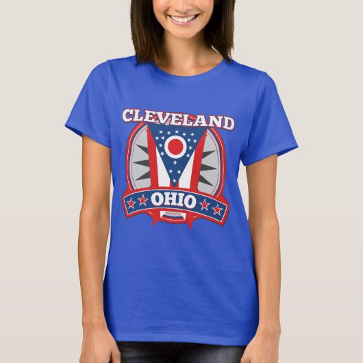 Patriotic Cleveland Ohio Women's Basic Tシャツ (正面)