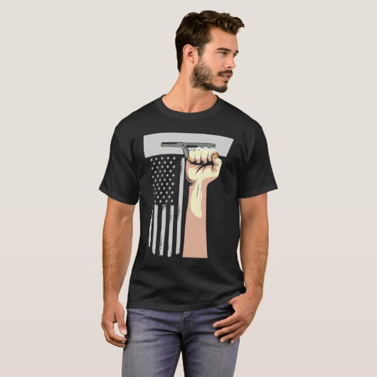 Patriotic Concrete Finisher Construction Worker US Tシャツ (正面フル)