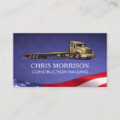 Patriotic Construction Hauling Truck Trucking 名刺 (正面)