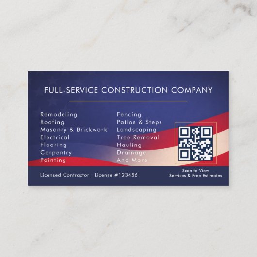 Patriotic Contractor QR Code Photo 名刺 (裏面)