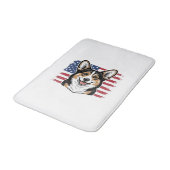 Patriotic Corgi American Flag Vintage Vector Desig バスマット (アングル)