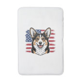 Patriotic Corgi American Flag Vintage Vector Desig バスマット (正面縦)