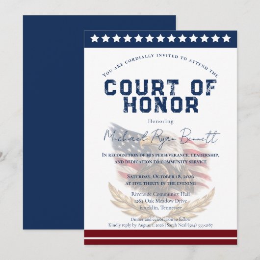 Patriotic Court of Honor Invitation 招待状 (正面/裏面)