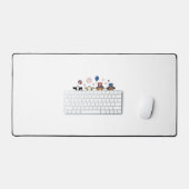 Patriotic Cow Lineup Vintage Vector Shirt Design_1 デスクマット (キーボード&マウス)