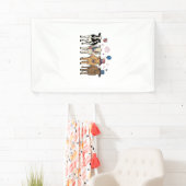 Patriotic Cow Lineup Vintage Vector Shirt Design_1 横断幕 (インサイチュ)