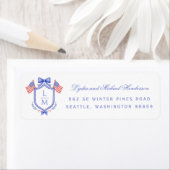Patriotic Crest Wedding Return Address ラベル (インサイチュ)