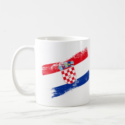 Patriotic Croatia Coffee Mug – Croatian Flag & Cre コーヒーマグカップ (左)