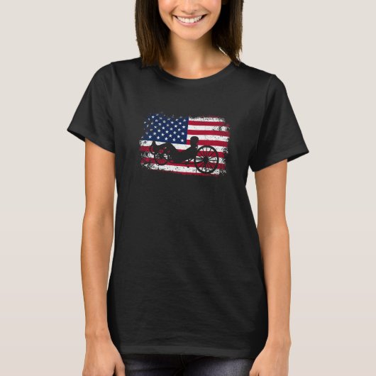 Patriotic Cyclist 4th Of July USA Flag Recumbent C Tシャツ (正面)