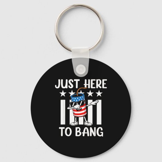 Patriotic dabbing firecracker usa for july fourth  キーホルダー (正面)