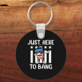 Patriotic dabbing firecracker usa for july fourth  キーホルダー (正面)