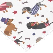 Patriotic Dachshund ショートテーブルランナー (コーナー)