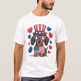 Patriotic Dachshund Tシャツ