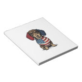 Patriotic Dachshund Vintage Engraving Vector Desig ノートパッド (アングル)