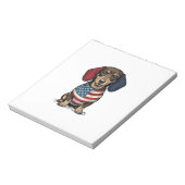 Patriotic Dachshund Vintage Engraving Vector Desig ノートパッド (回転)