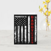 Patriotic Dad Promoted To Daddy Est 2025 New Dad 2 カード (黄色い花)