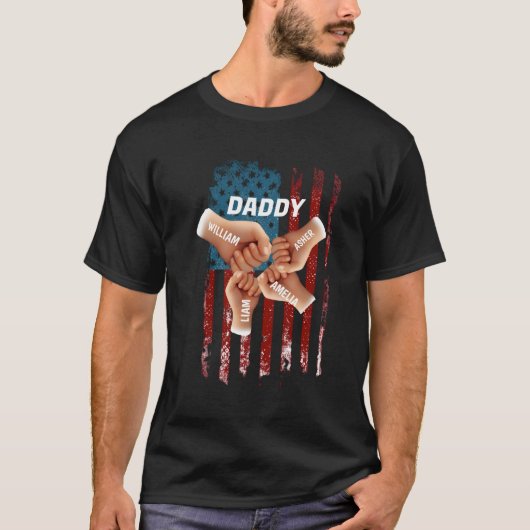 Patriotic "Dad Squad" Fist-Bump Shirt Tシャツ (正面)