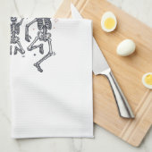 Patriotic Dancing Skeleton Fireworks Vintage Shirt キッチンタオル (四つ折り)