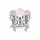 Patriotic Dancing Skeleton Fireworks Vintage Shirt シール (正面)