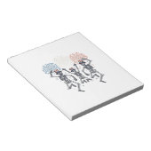 Patriotic Dancing Skeleton Fireworks Vintage Shirt ノートパッド (アングル)