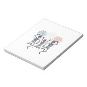 Patriotic Dancing Skeleton Fireworks Vintage Shirt ノートパッド (回転)