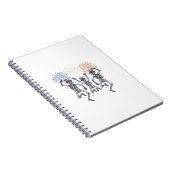 Patriotic Dancing Skeleton Fireworks Vintage Shirt ノートブック (右側)