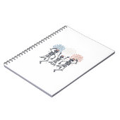 Patriotic Dancing Skeleton Fireworks Vintage Shirt ノートブック (左側)