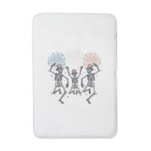 Patriotic Dancing Skeleton Fireworks Vintage Shirt バスマット (正面縦)