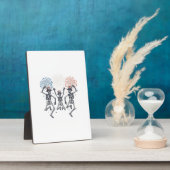 Patriotic Dancing Skeleton Fireworks Vintage Shirt フォトプラーク (側面)