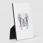 Patriotic Dancing Skeleton Fireworks Vintage Shirt フォトプラーク (側面)