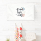 Patriotic Dancing Skeleton Fireworks Vintage Shirt 横断幕 (インサイチュ)