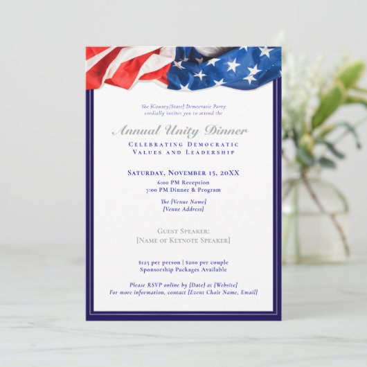 Patriotic Democratic Unity Dinner Fundraising 2025 招待状 (スタンド正面)