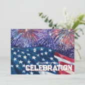 Patriotic Distressed Flag July 4th Invitation 招待状 (スタンド正面)