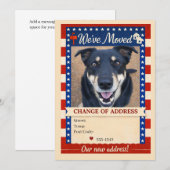 Patriotic Dog Change of Address Card 招待状 (正面/裏面)