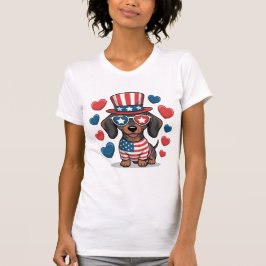 Patriotic Dog Lover USA Shirt Tシャツ