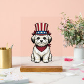 Patriotic Dog Vintage Engraving Vector Design_1 アクリルサイン (ウェディング)