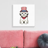 Patriotic Dog Vintage Engraving Vector Design_1 キャンバスプリント (インサイチュ (リビング))