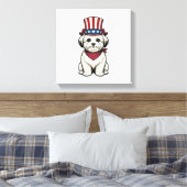 Patriotic Dog Vintage Engraving Vector Design_1 キャンバスプリント (インサイチュ (寝室))
