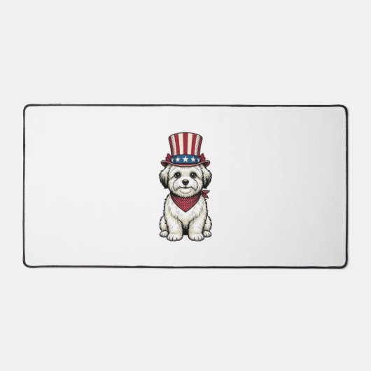Patriotic Dog Vintage Engraving Vector Design_1 デスクマット (正面)