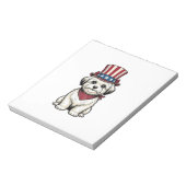 Patriotic Dog Vintage Engraving Vector Design_1 ノートパッド (回転)