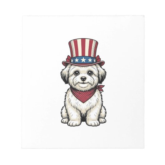 Patriotic Dog Vintage Engraving Vector Design_1 ノートパッド (正面)